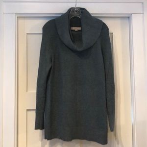 LOFT Cowl Neck Tunic Ribbed Sweater